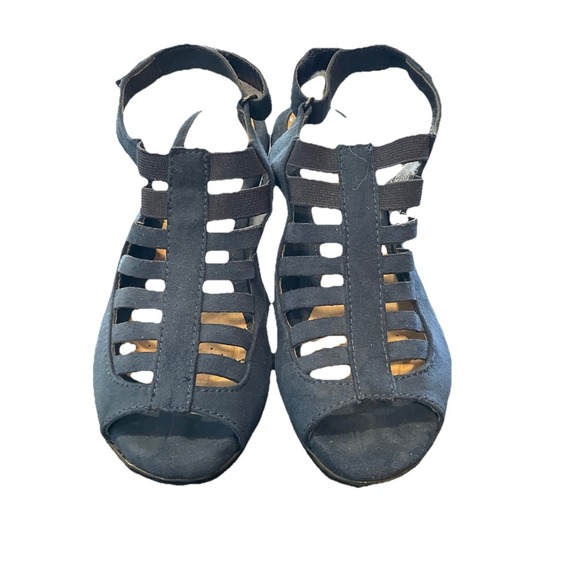 croft & barrow Shoes - Croft & Barrow Sandals Womens 7M‎ Blue Shay Straps Suede Ortholite Heels